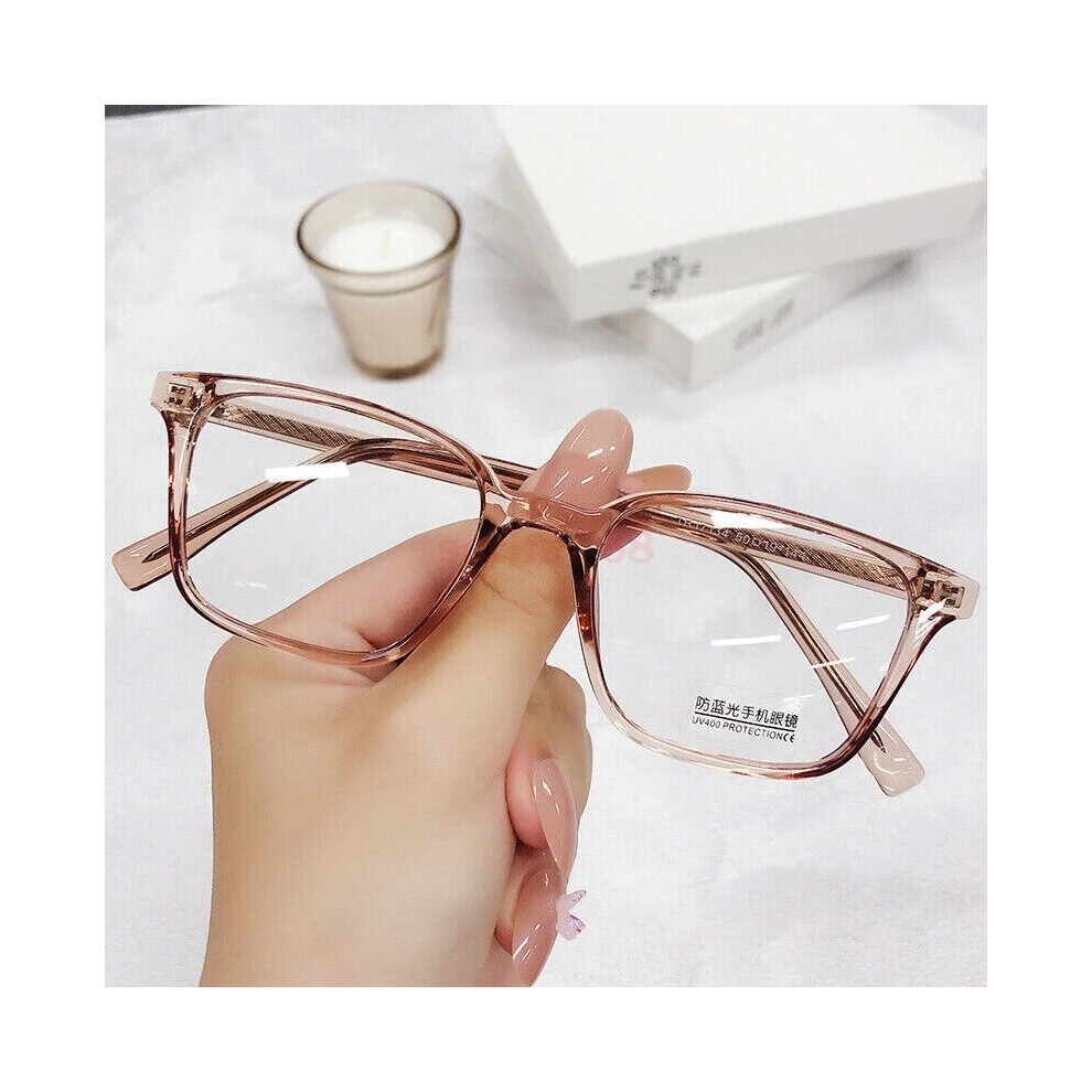 (Champagne) Mens Womens Eyeglass Frames TR90 Blue Light Blocking Glasses Frame