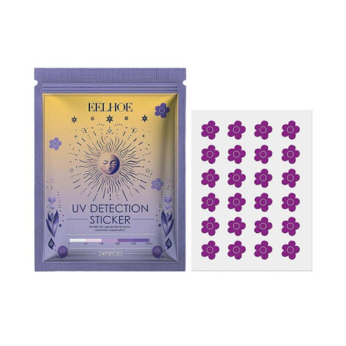 Eelhoe Uv Sticker Uv Detection Stickers  Flower 24Pieces