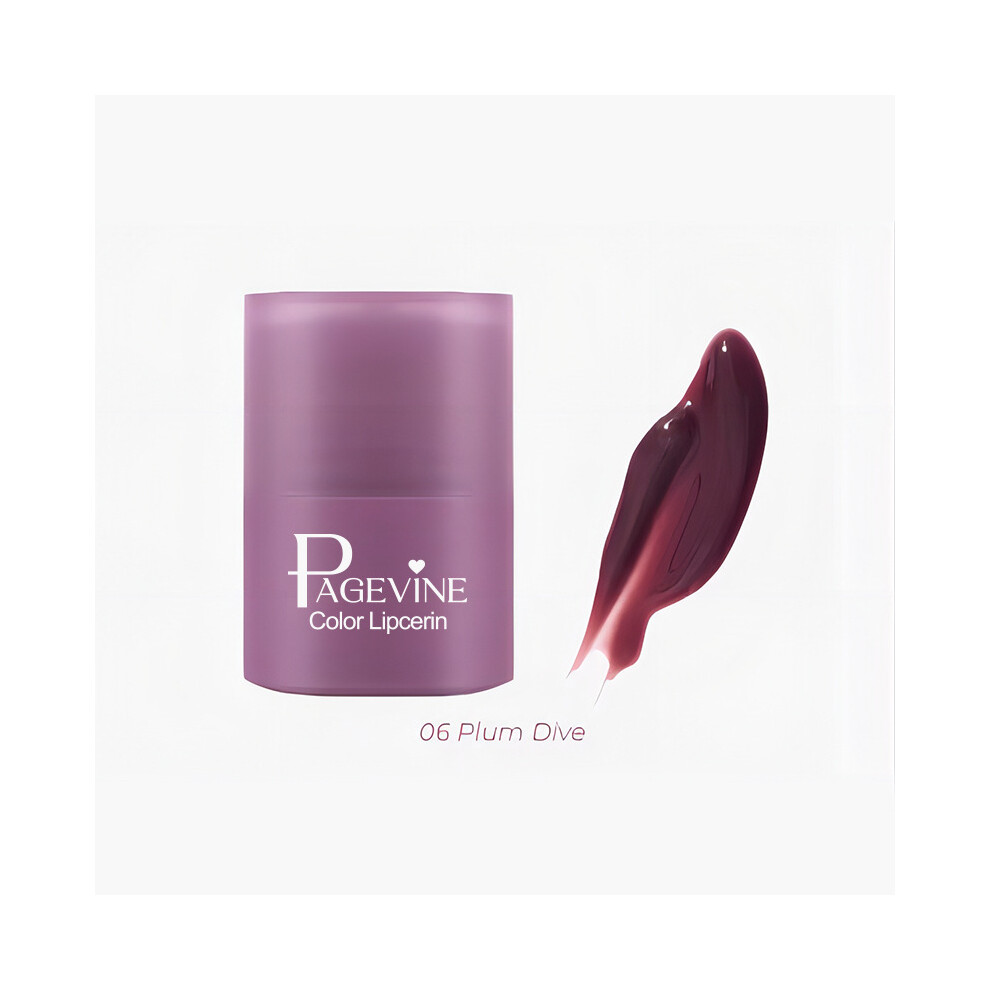 Light (06 Plum Dive, 1-Pcs) Page Vine Moisturizing Lip Gloss Lip Balm Tinted Plumping Butter Lip Balm Lip Mask Hydrating Lip Tint For Hydration And Soft L
