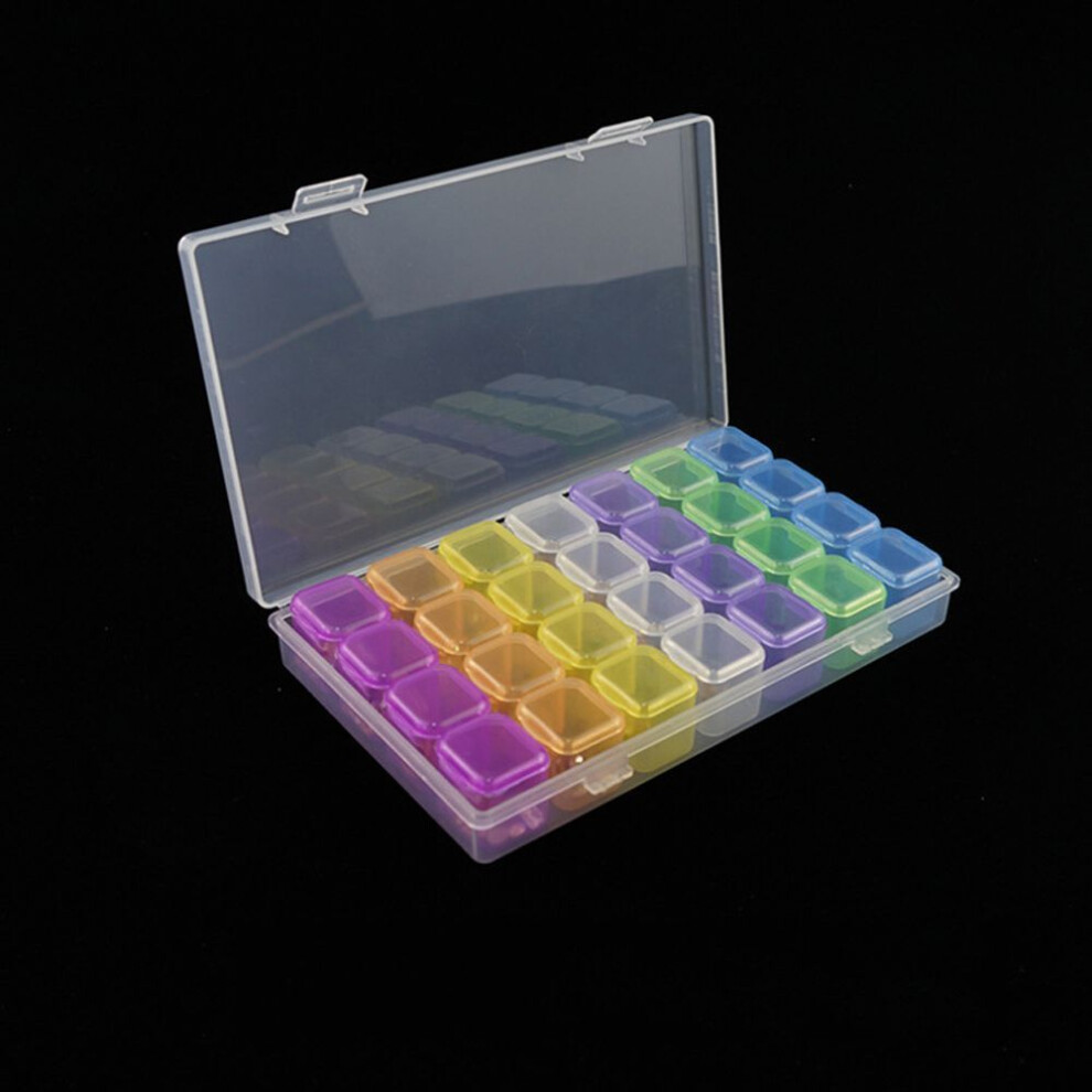 (#2) Sealed Empty Beads Container  Rhinestone Organizer Nail Art Accessories Plastic Storage Box