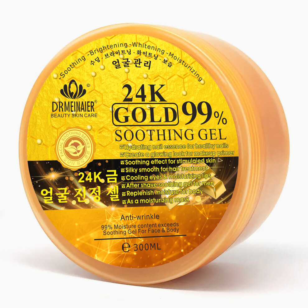 Bghone Gold ( Gel 300G) Hydrating And Moisturizing Anti-Wrinkle 24K Soothing Facial Body Gel
