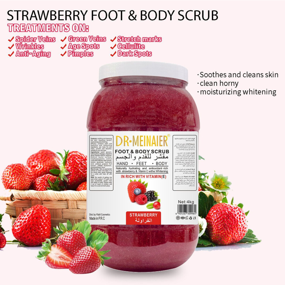 Bghone Lavender/Red (Strawberry) Vitamin C Scrub Smooth Body Exfoliation Whole Body Scrub Salt