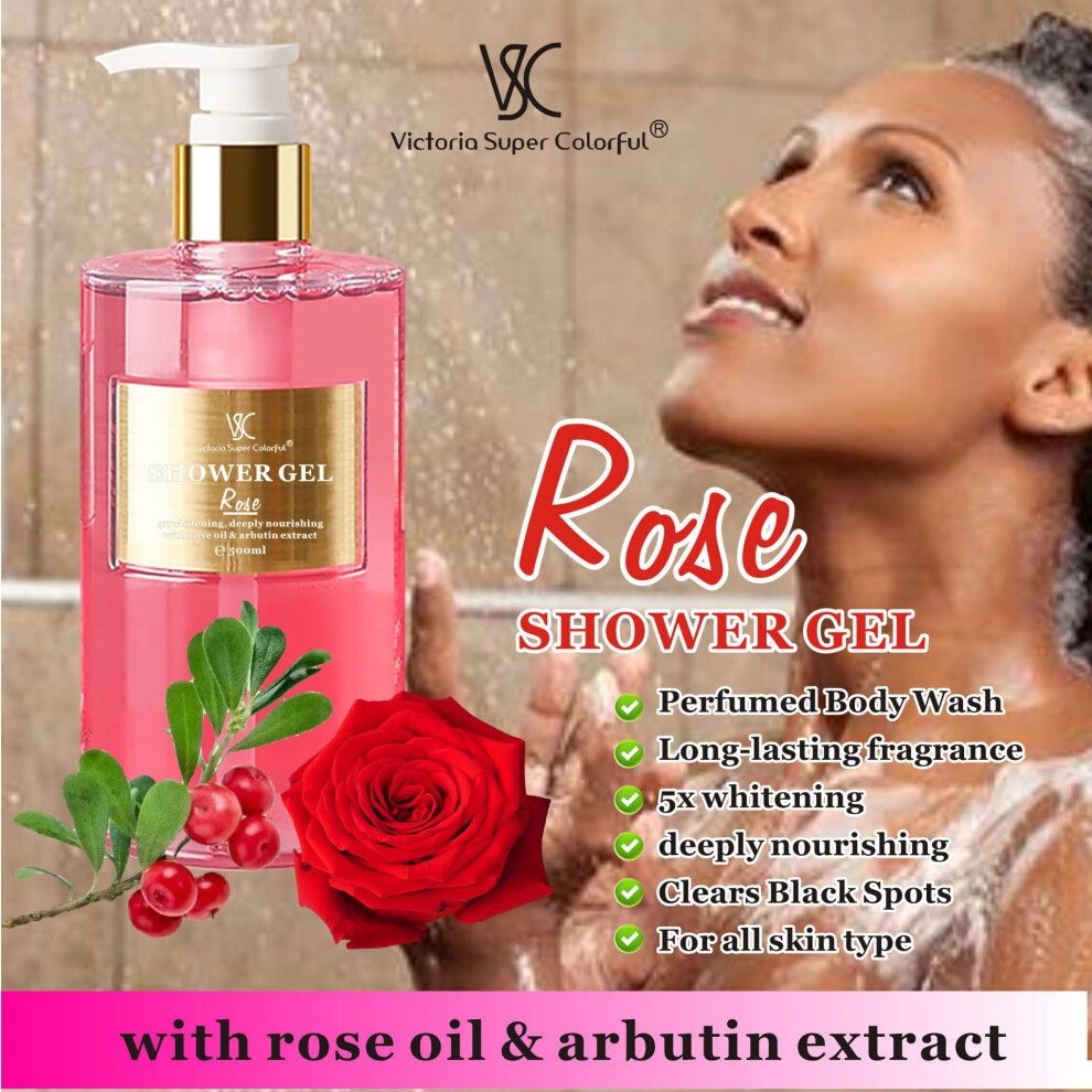 (Rose) Fragrant Shower Gel Slim Skin Foam Rich Moisturizing Skin Cleansing Tone Gentle Fragrance Shower Gel-image-OPC-PHF6X7R-NEW