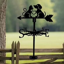 BETERVANO DI METALLO A TEMA ANIMA, Design Per Gatti E Cani, Per Decorazioni Da Giardino All'aperto