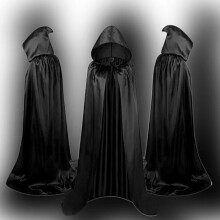 (Black, 180cm (with cap)) Halloween Cape Black Death Cape Witch Demon Costume Vampire Party Children's Cape