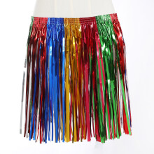 (Glossy grass skirt-colored, 40CM) Carnival Dance Performance Rain Scarf Dress Up Hawaii Beach Dance Party Decoration