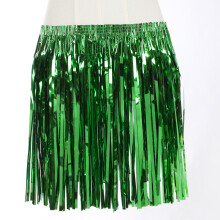 (Gloss grass skirt-green, 40CM) Carnival Dance Performance Rain Scarf Dress Up Hawaii Beach Dance Party Decoration