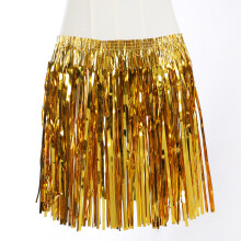 (Gloss grass skirt-gold, 40CM) Carnival Dance Performance Rain Scarf Dress Up Hawaii Beach Dance Party Decoration