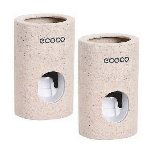 (2pcs) 1/2X Automatic Toothpaste Dispenser Dust-proof Toothbrush Holder Wall Mount Stand Toothpaste Squeezer Bathroom Accessories Set 1pc