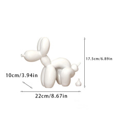 (Poop Balloon Dog - White) Poop Balloon Dog Creative Resin Craft Ornaments Home Living Room Office Desktop Decoration
