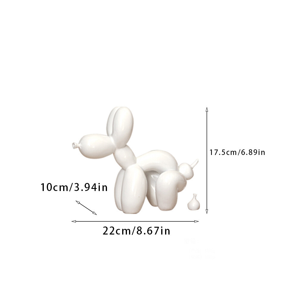 Bghone (Poop Balloon Dog - ) Poop Balloon Dog Creative Resin Craft Ornaments Home Living Room Office Desktop Decoration White