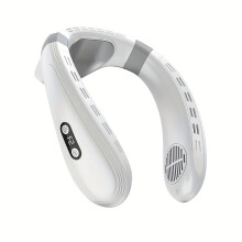 (White) Rayronix Portable Neck Air Conditioner - 360 Adjustable Dual-Mode Cooling Fan with 6 Speeds, 5200mAh Rechargeable Battery