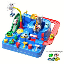 (Track entertainment products) Adventure Track Playset with Magnetic Cars & City Rescue Unit - Educational Puzzle Toy for Youngsters, Includes 3 Mini Vehicles