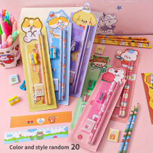Juego De Papelería De Lápiz De Dibujos Animados Duraderos, Dibujo De Combinación, Suministros Escolares, Suministros De Oficina