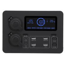 Mini Power Box, 12V 100W LCD Display Power Box, USB-C & QC3.0 Ports, Portable Control Hub for RVs, SUVs, Boats, Yachts, Cars