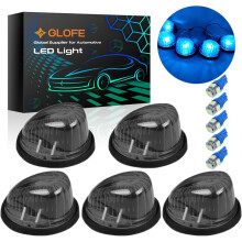 (Ice Blue) 5X Cab Roof Marker Top Light Amber Lens 5X Amber T10 LED Bulbs Base Compatible with Dually Chevy C1500 C2500 C3500 K1500 K2500 K3500 1969-1987