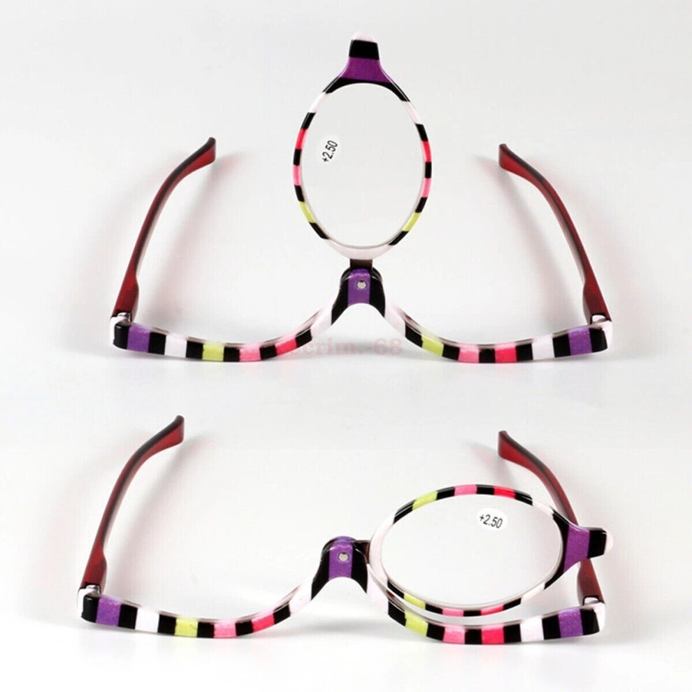(+2.50) Makeup Reading Glasses Folding Eyeglasses Cosmetic Magnifying Glasses +1.0~ +4.0