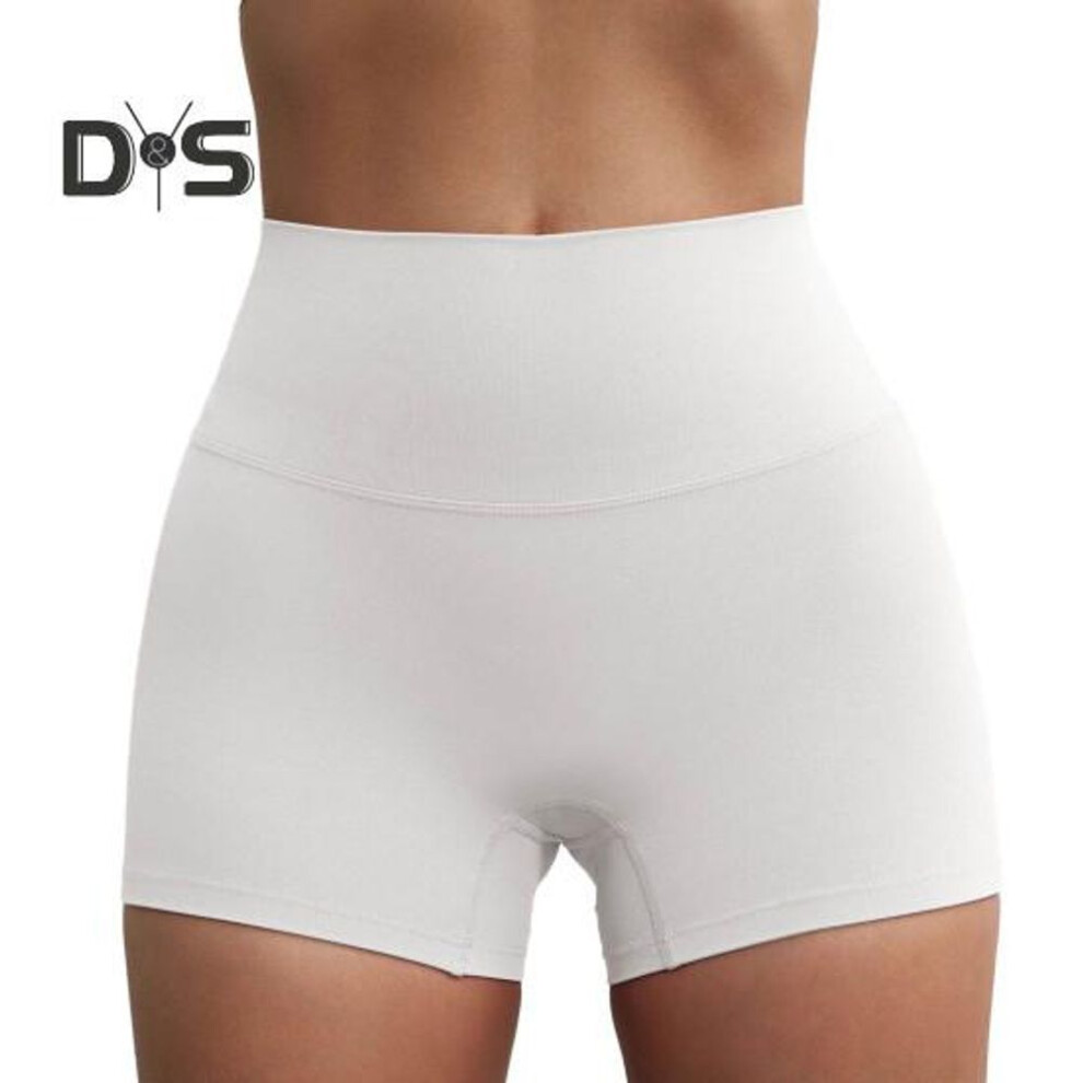 (white, S) Women Safety Pants High Elasticity Solid Color Lace Seamless Soft Breathable Anti-exposure High Waist Quick Dry Mini Skirt Inner Shorts Yoga Shorts