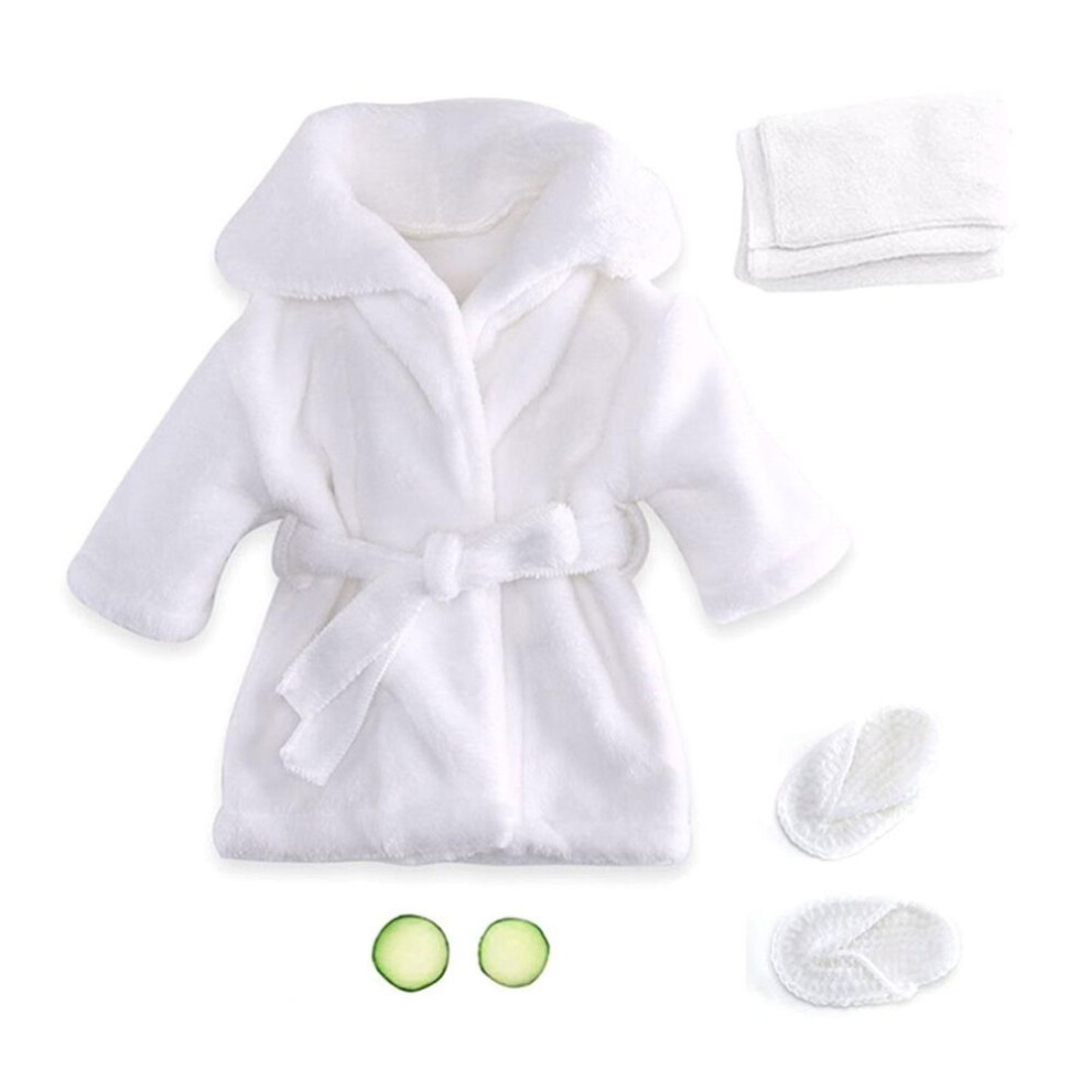 (white) Newborn Photography Props Baby Bathrobe Outfits Bath Towel Cute Outfit Robe For Creative Baby Posing Costume For 0-3 Mot