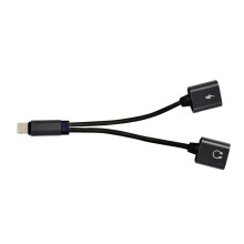 (Black)Adaptateur 2en1 Double Lightnin Chargeur Audio Splitter Câble Séparateur