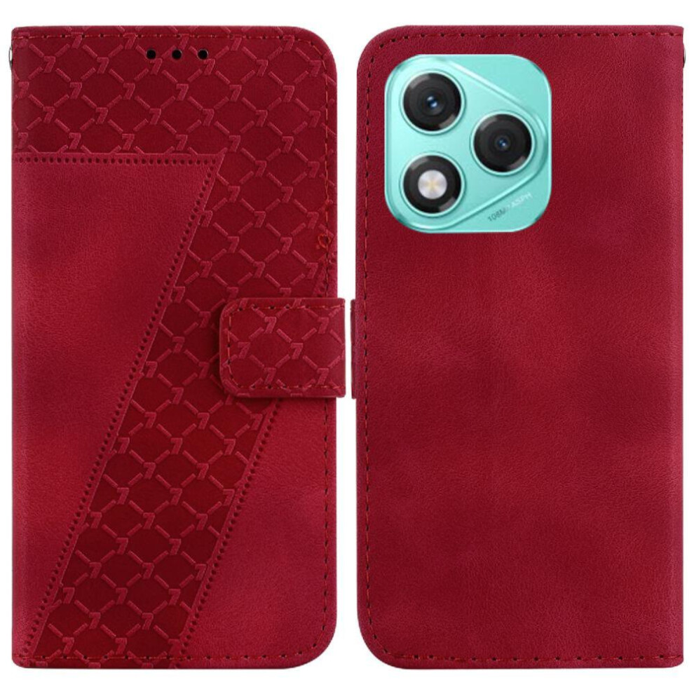 (Red) Phone Case For Honor 400 Lite Card Slot Function Wallet Flip Folio Cover Pu Leather Embossed Pattern Red 764563534289
