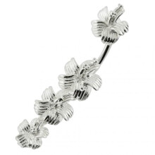 (Silver) Hibiscus Flower Dangling Spinal Ring