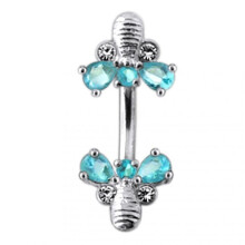(Emerald, Silver) Jewelled Bumble Bees Spinal Ring