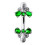 (Emerald, Silver) Jewelled Bumble Bees Spinal Ring 6