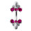 (Emerald, Silver) Jewelled Bumble Bees Spinal Ring 11