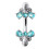 (Emerald, Silver) Jewelled Bumble Bees Spinal Ring 2
