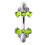 (Emerald, Silver) Jewelled Bumble Bees Spinal Ring 8