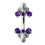 (Emerald, Silver) Jewelled Bumble Bees Spinal Ring 10