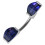 (Lavender, Silver) Double Jewelled Spinal Belly Button Ring 7