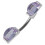(Lavender, Silver) Double Jewelled Spinal Belly Button Ring 8