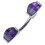 (Lavender, Silver) Double Jewelled Spinal Belly Button Ring 3