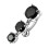 (Emerald, Silver) Moving Jewelled Charms Navel Belly Button Ring 6