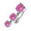 (Clear, Silver) Moving Jewelled Charms Navel Belly Button Ring 10
