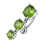 (Emerald, Silver) Moving Jewelled Charms Navel Belly Button Ring 4