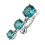 (Emerald, Silver) Moving Jewelled Charms Navel Belly Button Ring 5
