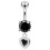 (Lavender, Silver) Moving Jewelled Belly Ring 5