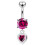 (Lavender, Silver) Moving Jewelled Belly Ring 11