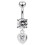 (Lavender, Silver) Moving Jewelled Belly Ring 3