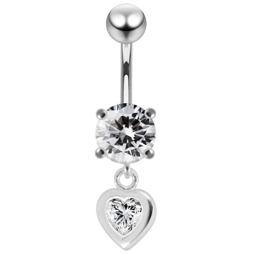 (Lavender, Silver) Moving Jewelled Belly Ring 2