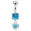 (Lavender, Silver) Moving Jewelled Belly Ring 4