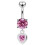 (Lavender, Silver) Moving Jewelled Belly Ring 9