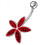 (Dark Blue, Silver) Jewelled Flower Silver Navel Ring 12