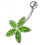 (Lavender, Silver) Jewelled Flower Silver Navel Ring 9