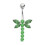 (Black, Silver) Jewelled Firefly Silver Belly Ring 7