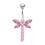 (Aqua, Silver) Jewelled Firefly Silver Belly Ring 10