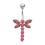 (Aqua, Silver) Jewelled Firefly Silver Belly Ring 12